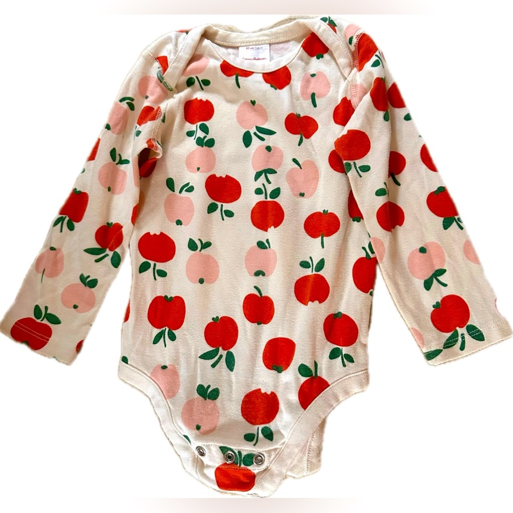 Hanna Anderson, Girl Size 2T one piece bodysuit, Multicolored Apples, Excel Cond